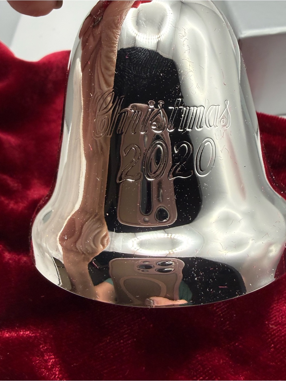 Reed & Barton Christmas 2020 Silverplate Bell Ornament New in Box w/Pouch